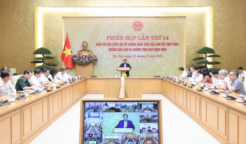 Thủ tướng chủ trì phiên họp 14 Ban Chỉ đạo chống khai thác hải sản bất hợp pháp, không báo cáo và không theo quy định